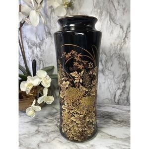 Vintage Toyo Shibata Golden Kiku Ceramic Vase